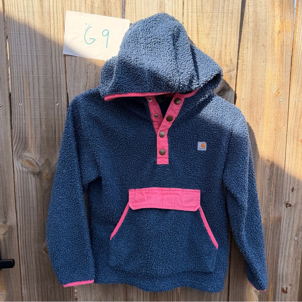 Carhartt Kid's Long-Sleeve Fleece Quarter-Snap Sweatshirt - Girls - Size Small 8